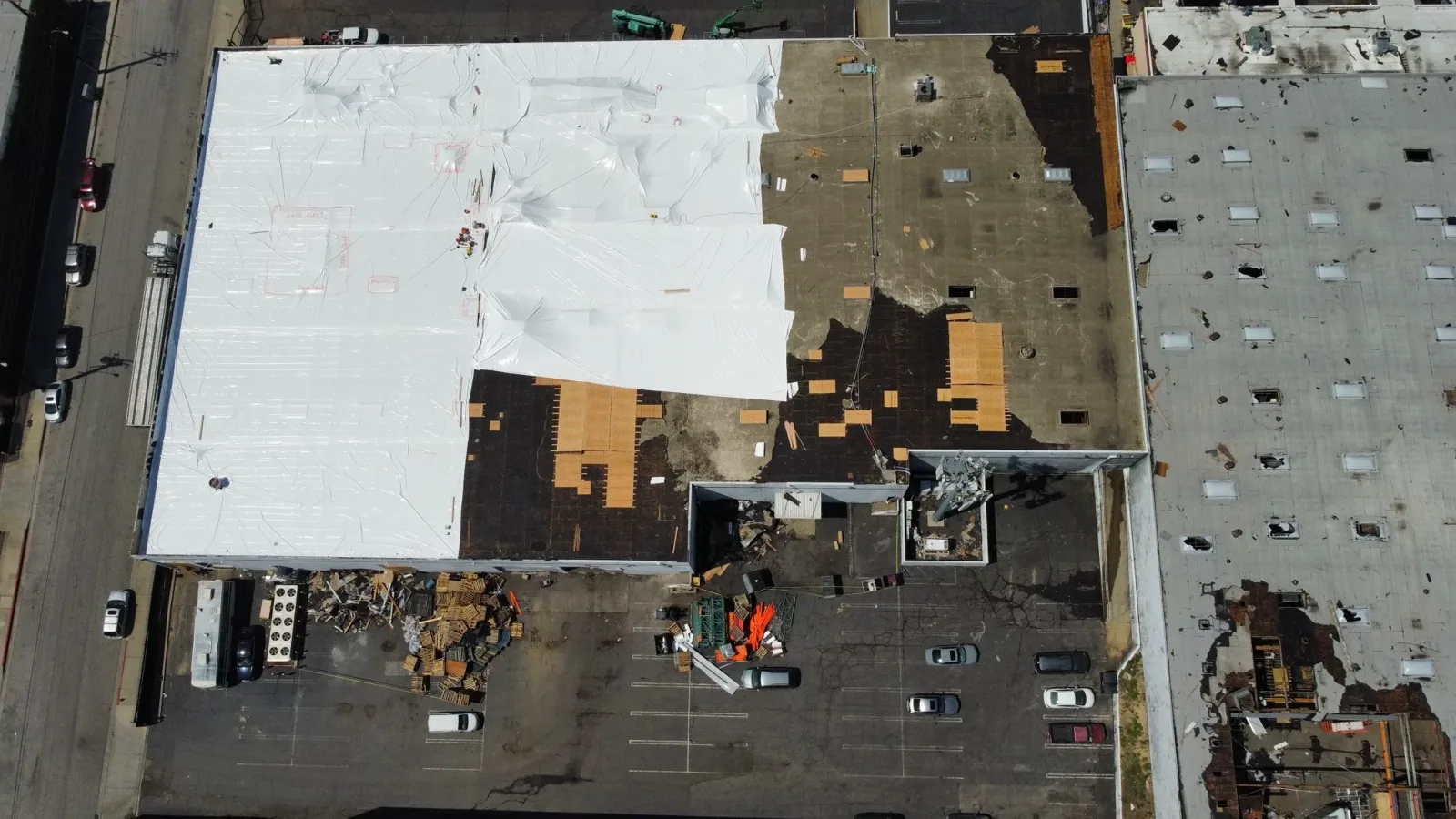 Commercial roof damage repair in Clarksville Commercial roof damage repair in Clarksville